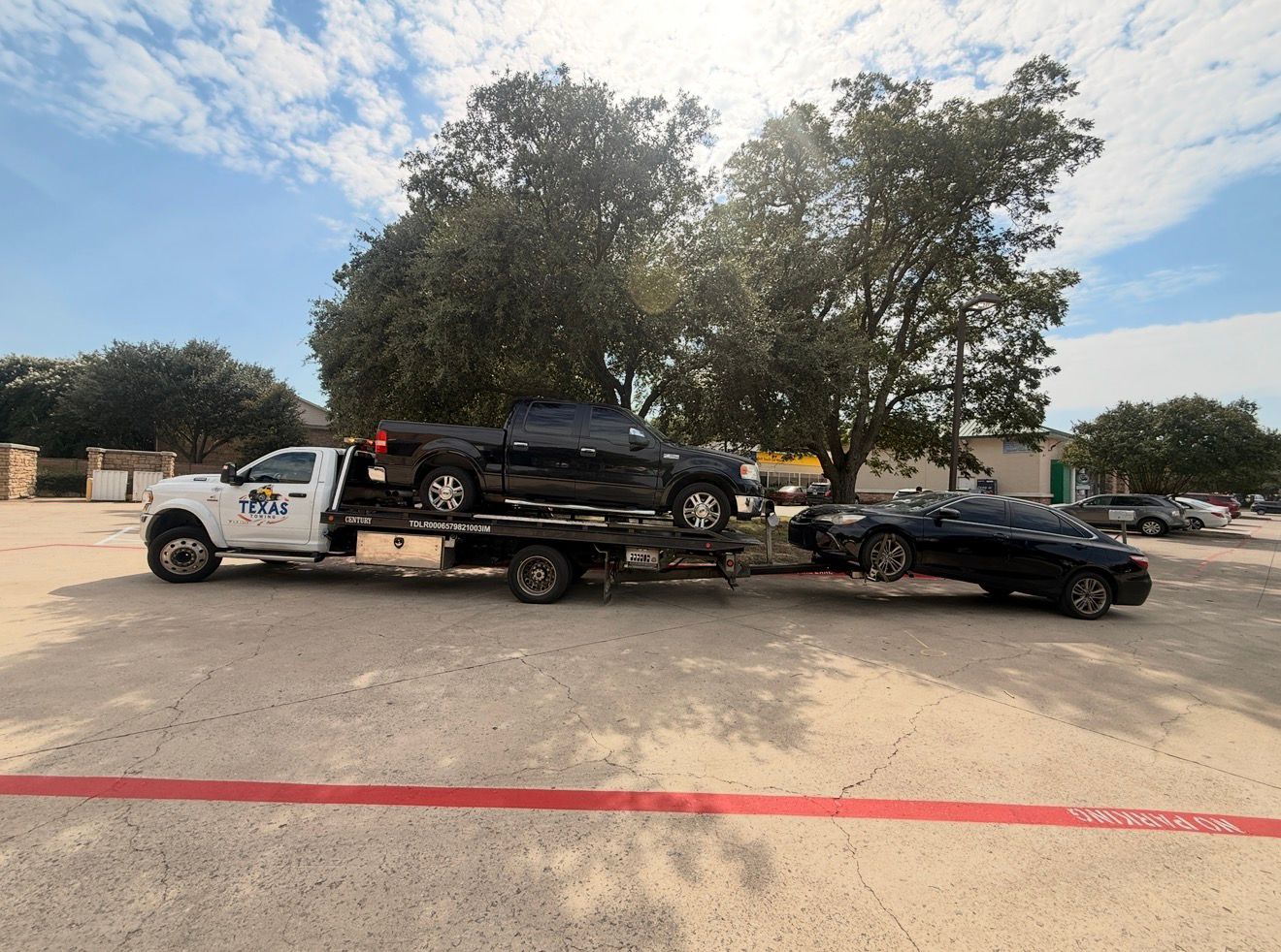Texas Towing rollback truck in service